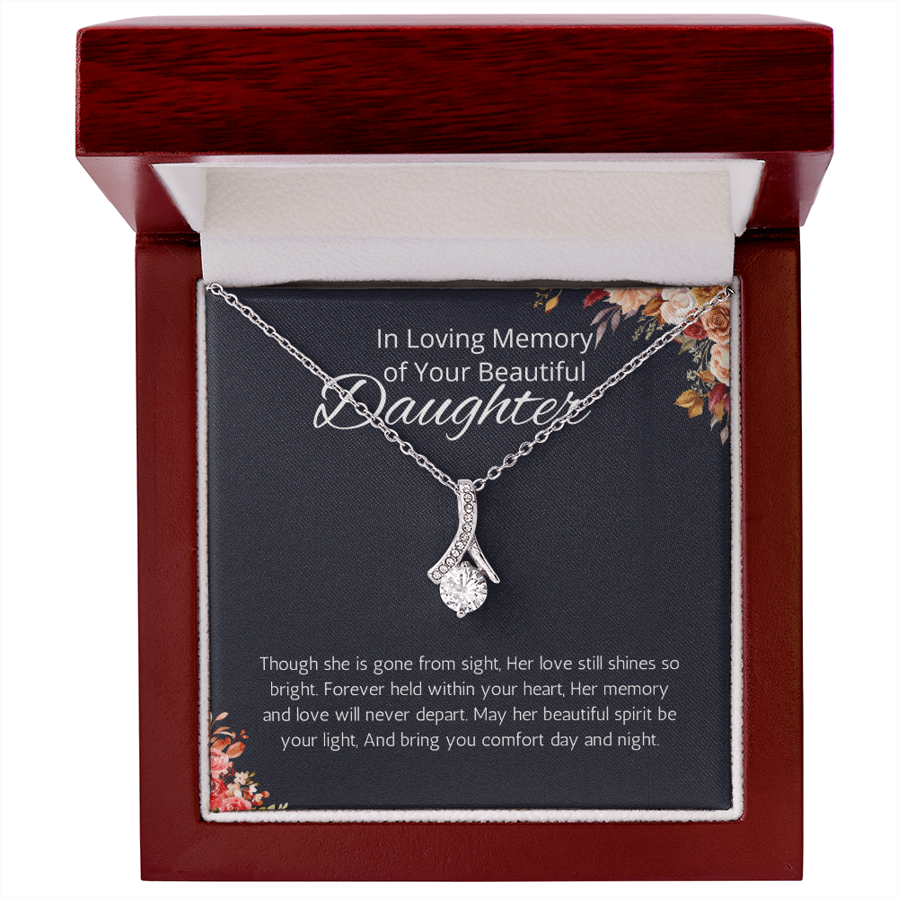 Memorial gift loss of Daughter Necklace Sorry for your Loss remembrance gift for mom Alluring Beauty Jewelry