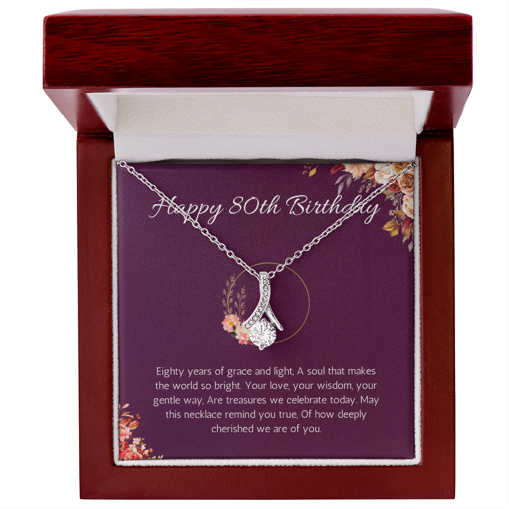 80th birthday gift for women, 80th birthday gift for mom, grandma, nana, Alluring Beauty gift necklace, 80th birthday jewelry necklace, turning 80