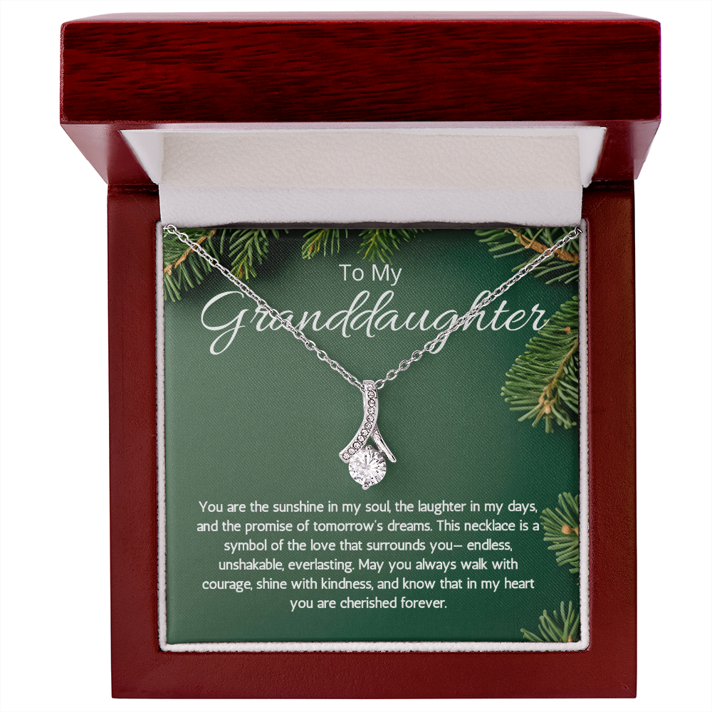 To My Granddaughter Gift Necklace from Grandma Grandpa Gift Birthday Christmas Graduation Alluring Beauty necklace from Grandfather Grandmother