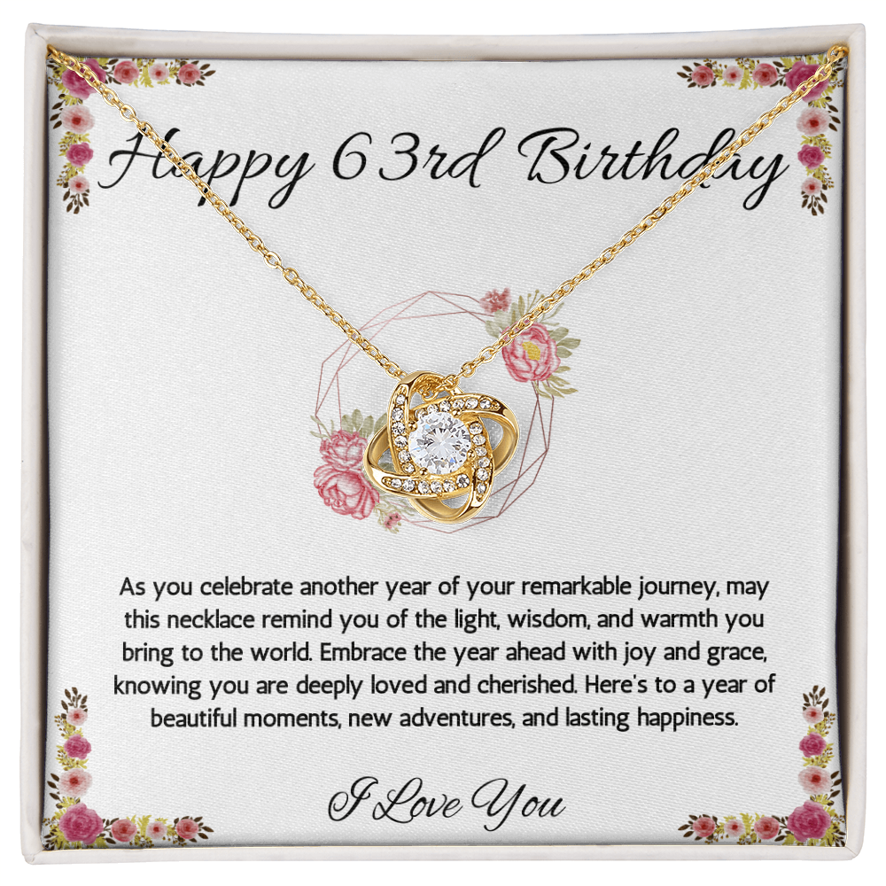 63rd Birthday Gift Necklace, 63rd Birthday Jewelry, Turning 63, necklace For Wife, Grandma, Mom, Woman, Birthday Gift Necklace For 63 Year Old