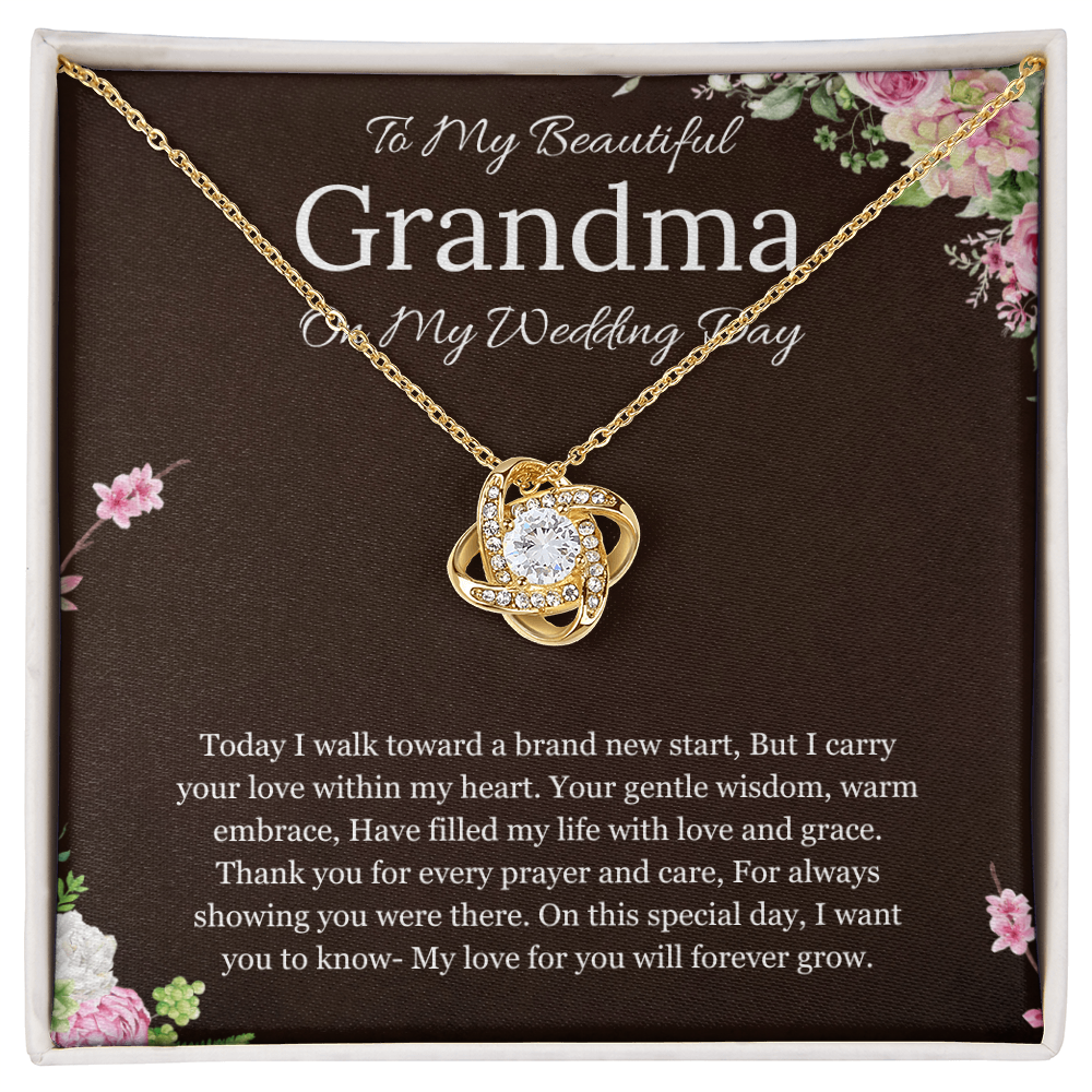 Grandmother of the Bride Gift to Grandma Wedding Gift for Grandma of the Bride Grandmother Wedding Necklace Love Knot Jewelry