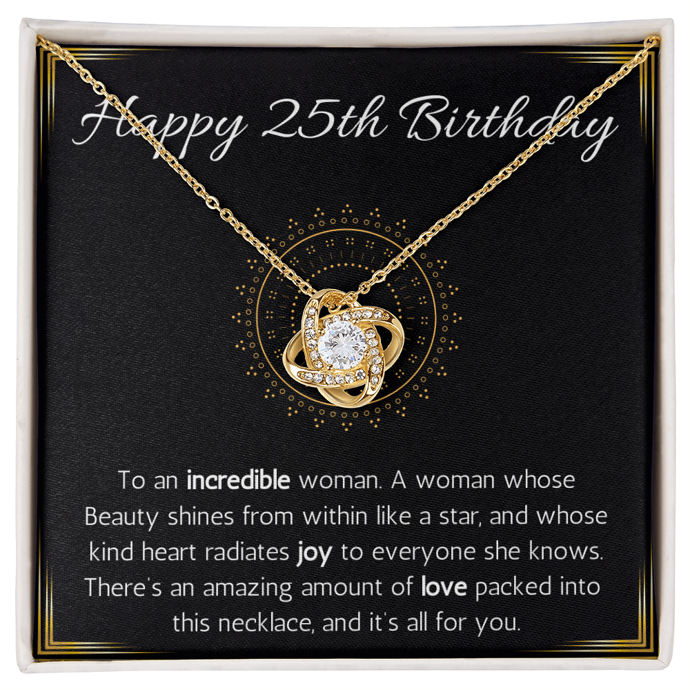 Happy 25th Birthday Jewelry Gift for Woman Turning 25 Necklace With Message Card, 25th Birthday Gift Necklace For Sister, Friend, Wife