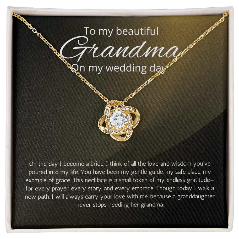 Grandmother of Bride Gift Necklace Love Knot Jewelry for Grandma for Wedding from Granddaughter Present