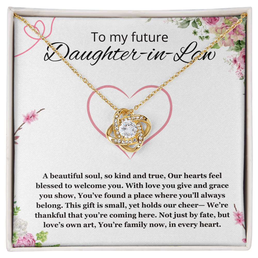 Future Daughter-In-Law Gift Necklace, Love Knot Necklace, Wedding, Birthday Gift, Christmas Gift from Mother in Law Father in Law