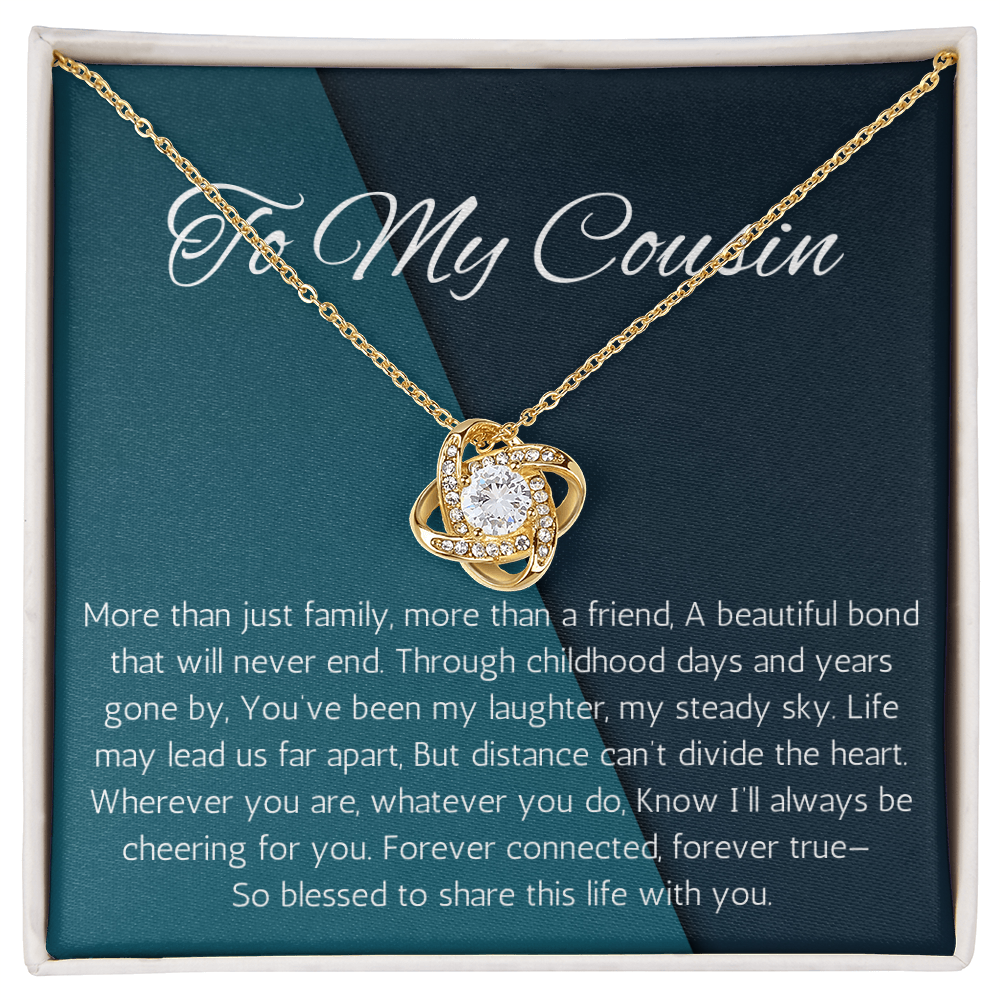 Gifts for Cousin, Cousin Gift Idea, Necklace Gift for Cousin Wedding Gift for Cousin, Love Knot Necklace for Birthday