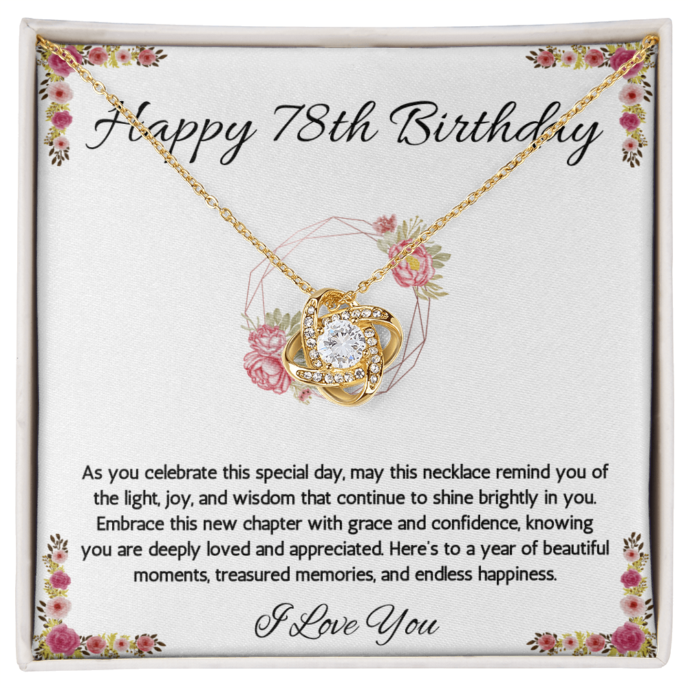 78th Birthday Gift Necklace, 78th Birthday Jewelry, Turning 78, necklace For Wife, Grandma, Mom, Woman, Birthday Gift Necklace For 78 Year Old