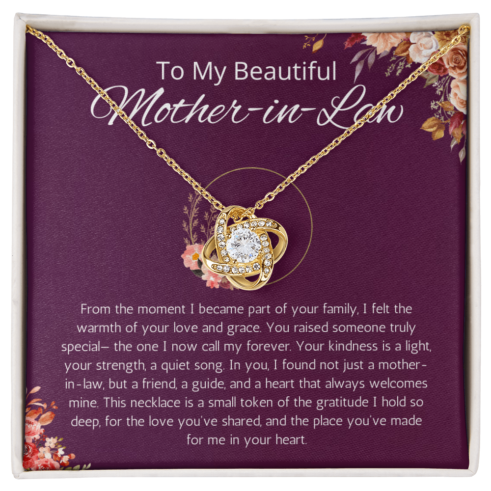 Mother In Law Gifts Mother-in-Law Necklace, Mother in Law Gift Jewelry, Love Knot Mother in Law Gift for Wedding, Mothers Day, Christmas Gift