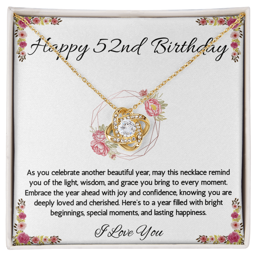 52nd Birthday Gift Necklace, 52nd Birthday Jewelry, Turning 52, necklace For Wife, Sister, Mom, Woman, Birthday Gift Necklace For 52 Year Old