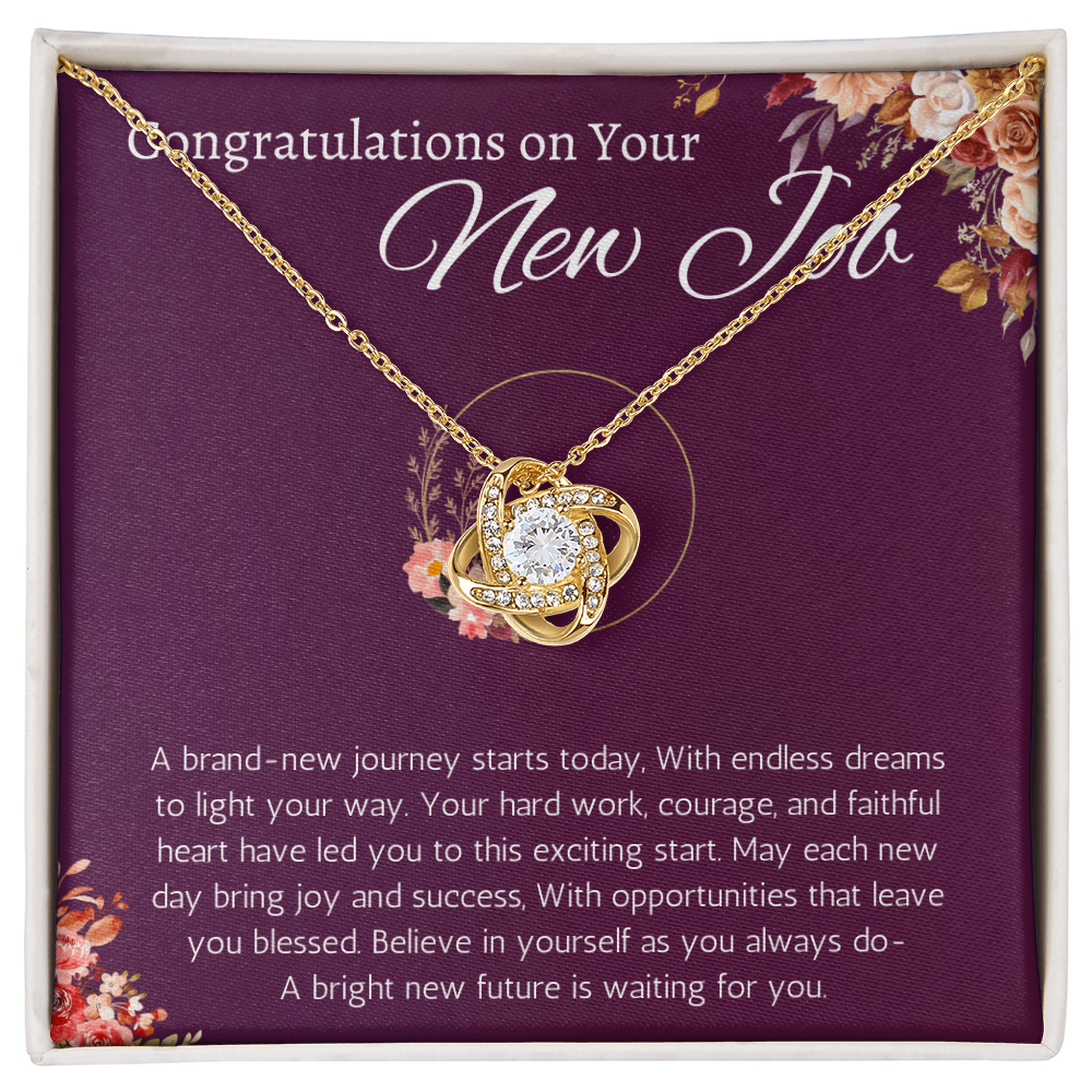 New Job Gift for Her Necklace Congratulations Gift New Job Colleague Leaving Gift New Job Gifts for Woman Love Knot Jewelry