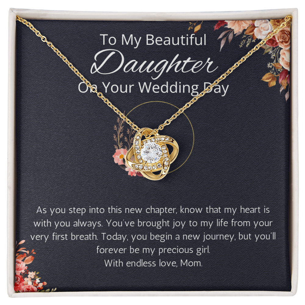 Bride Gift From Mom To Daughter On Wedding Day Love Knot Gift Necklace For Daughter On Wedding Day From Mother To Daughter, Gift Necklace
