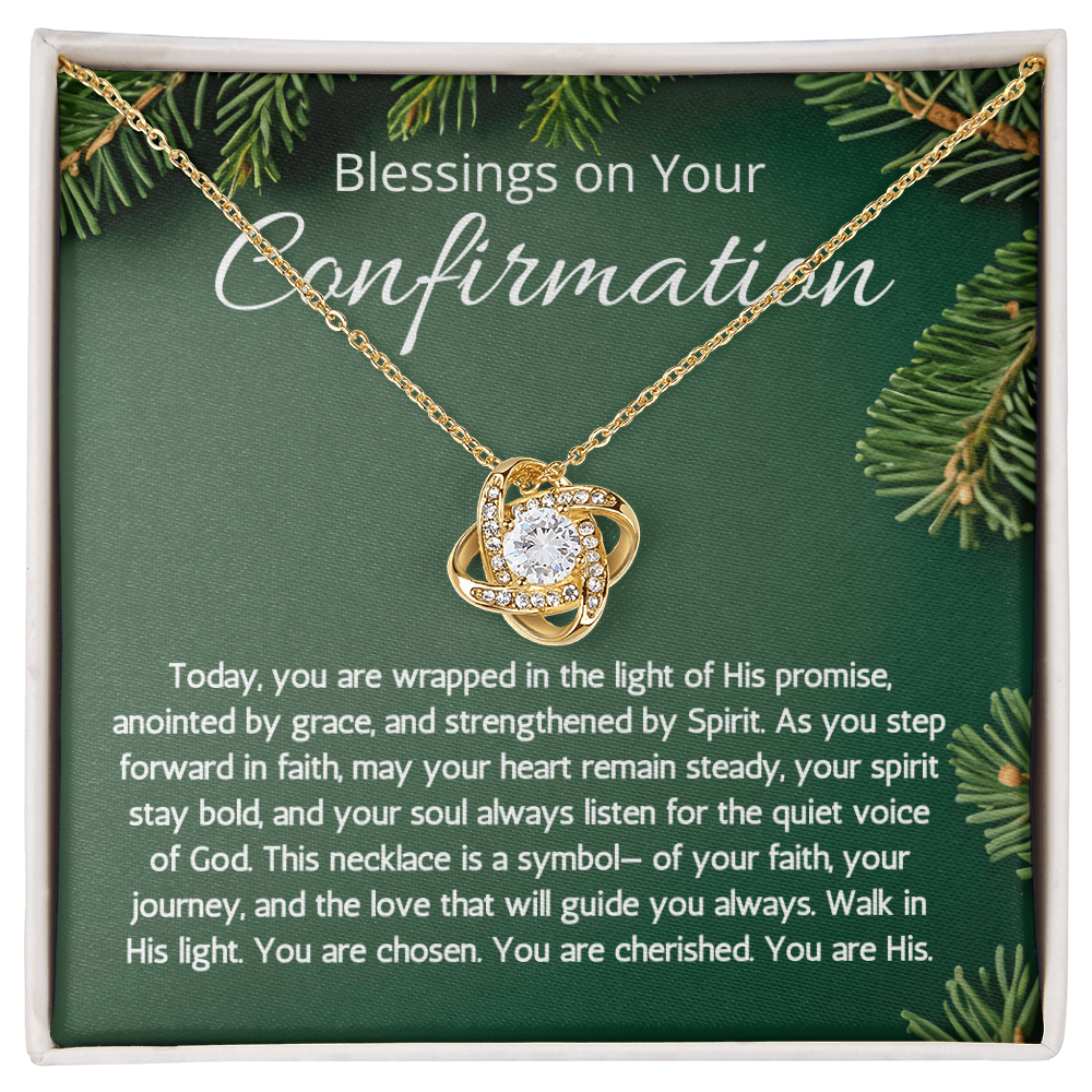 Confirmation Gifts For Girls, Love Knot Necklace For Daughter, Meaningful Message Jewelry Christian Religious Present for Women