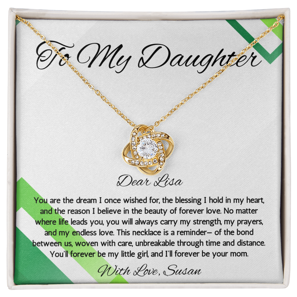 Daughter Gift Necklace form mom Birthday Graduation Gift from Mother Jewelry Gift From Mother Personalized Love Knot Necklace Present