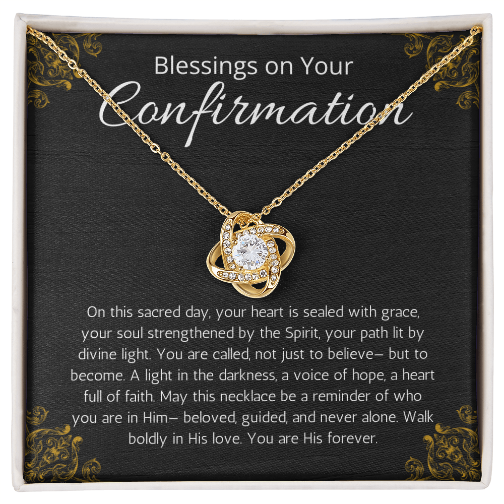 Confirmation Gift For Girls, Love Knot Necklace For Daughter, Meaningful Message Jewelry Christian Religious Present for Women