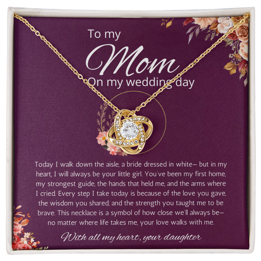 Mother of Bride Gift From Daughter Mother of the Bride From Bride Love Knot Necklace Wedding Gift, Engagement Gift from Daughter