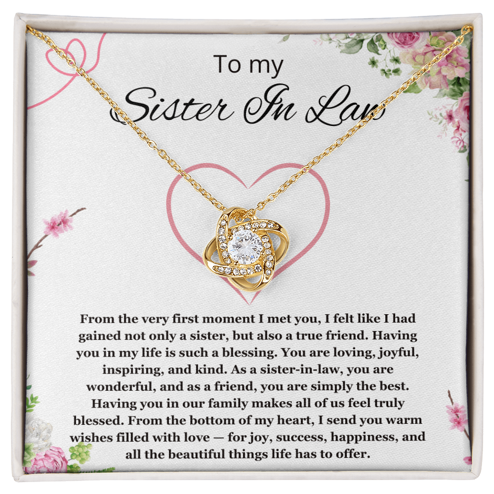 Sister in Law Jewelry Sister-in-Law Birthday Gift for Sister in Law Gift from Bride Wedding Birthday Love Knot Necklace