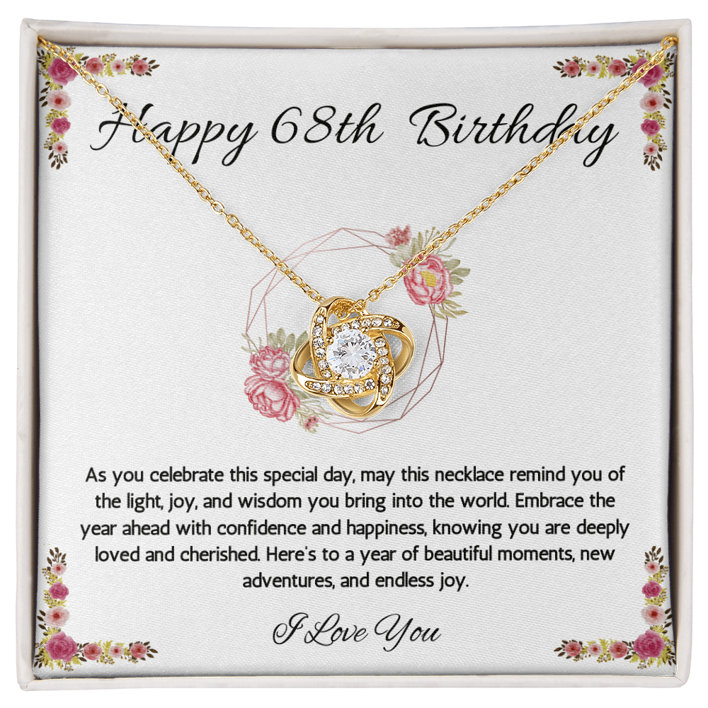 68th Birthday Gift Necklace, 68th Birthday Jewelry, Turning 68, necklace For Wife, Grandma, Mom, Woman, Birthday Gift Necklace For 68 Year Old