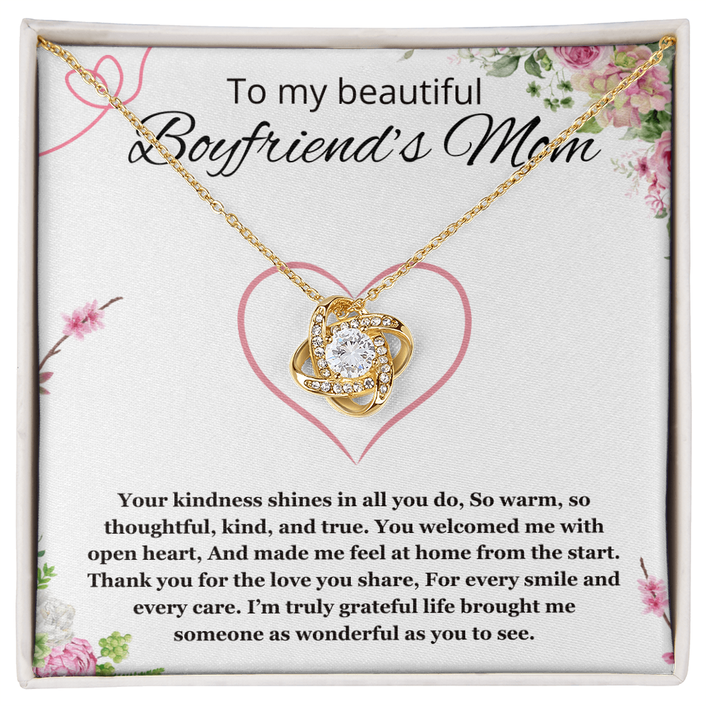 Boyfriends Mom Gift for Boyfriend's Mom, To My Boyfriends Mom Necklace Christmas, Mother's Day Birthday Love Knot Jewelry