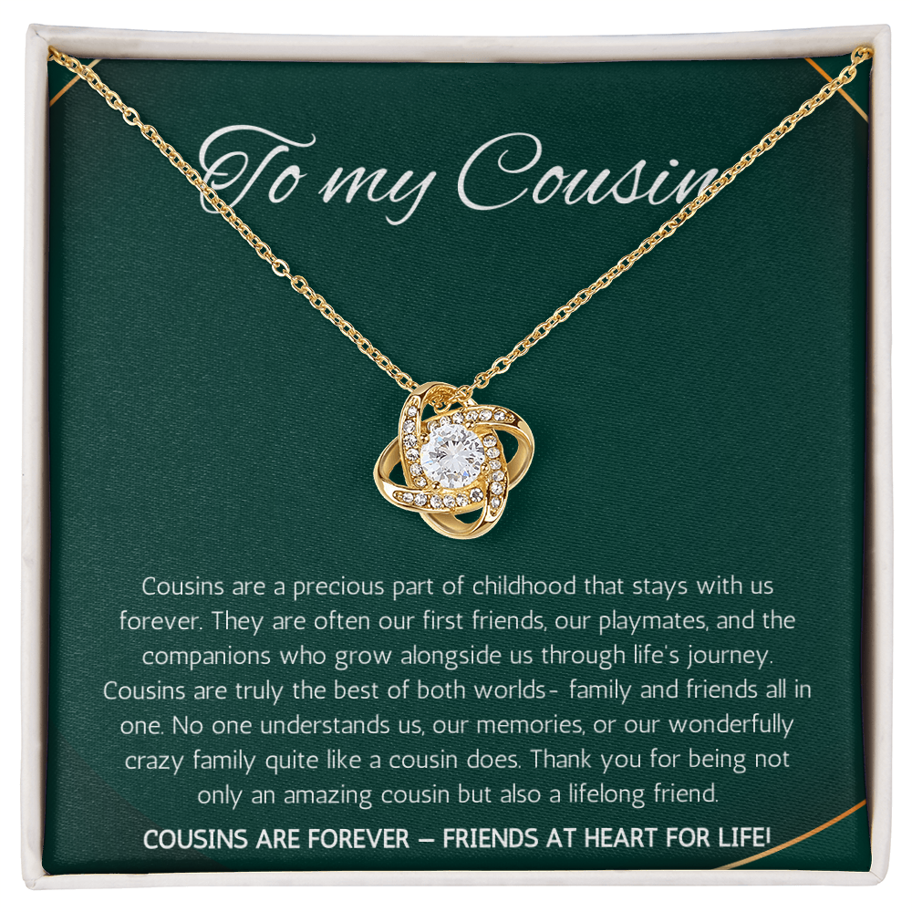 Cousin Gift Necklace, Cousin Best Friend Present, Cousins Christmas, Graduation Birthday, Gift Necklace Love Knot