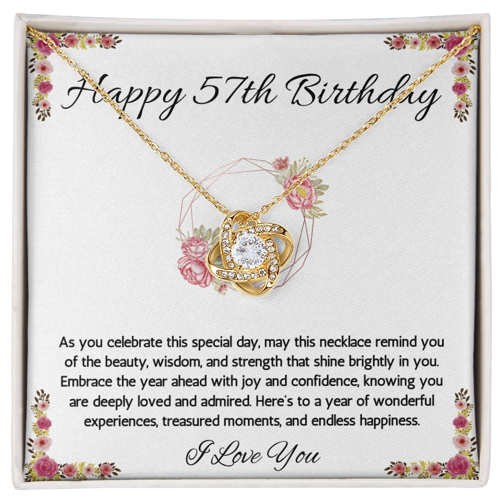 57th Birthday Gift Necklace, 57th Birthday Jewelry, Turning 57, necklace For Wife, Sister, Mom, Woman, Birthday Gift Necklace For 57 Year Old