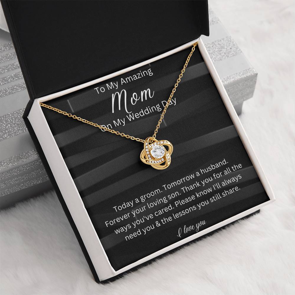 To My Mom On My Wedding Day, Gift From Groom, Gift For Mom, Wedding Gift From Son, Wedding Day Gift Necklace for Mom