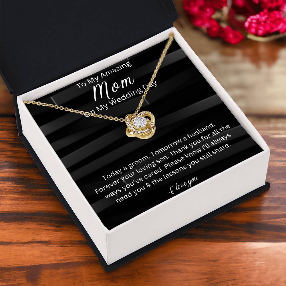 To My Mom On My Wedding Day, Gift From Groom, Gift For Mom, Wedding Gift From Son, Wedding Day Gift Necklace for Mom