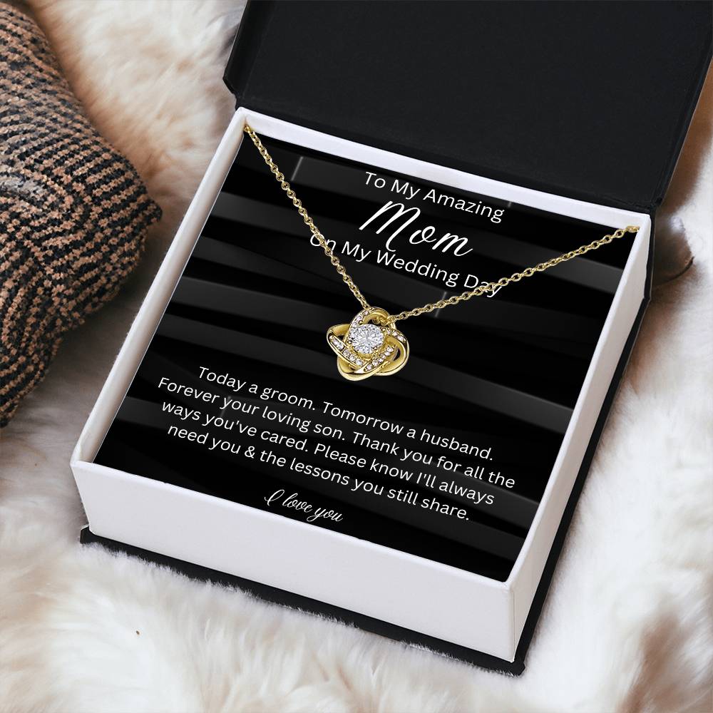 To My Mom On My Wedding Day, Gift From Groom, Gift For Mom, Wedding Gift From Son, Wedding Day Gift Necklace for Mom