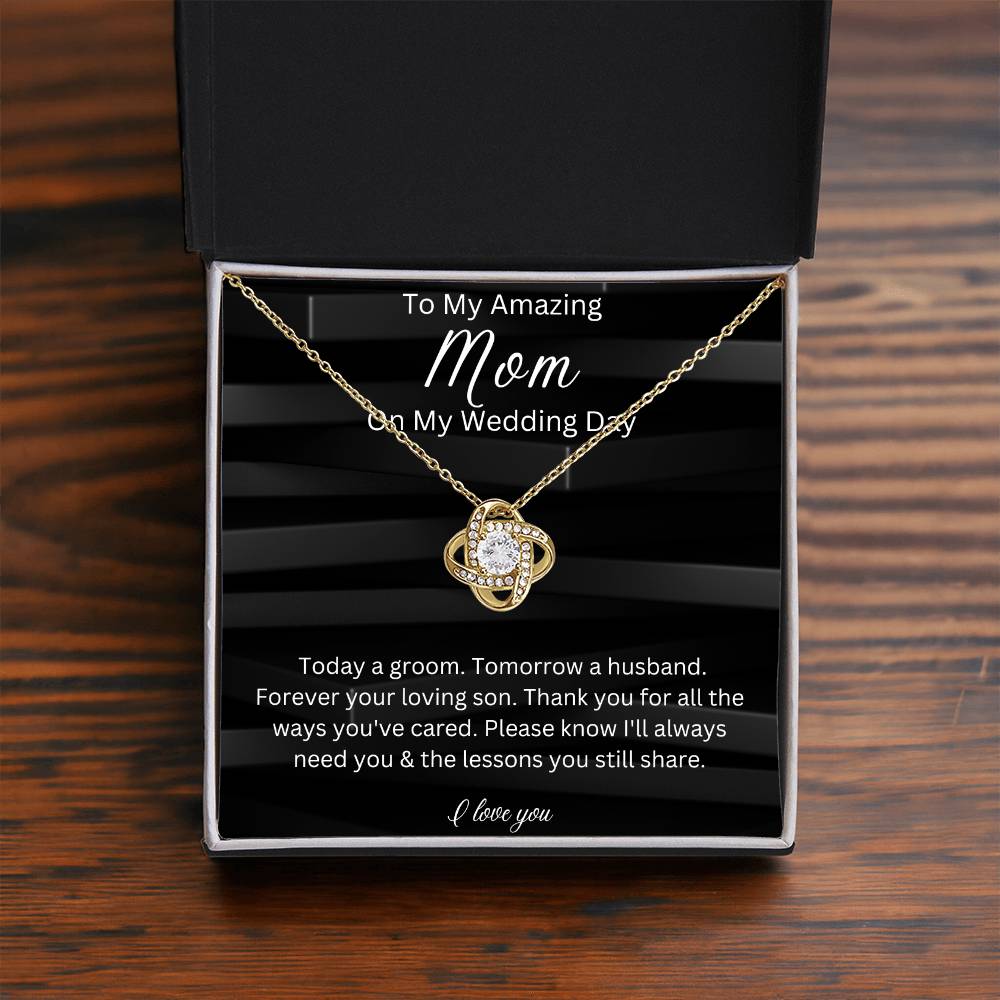 To My Mom On My Wedding Day, Gift From Groom, Gift For Mom, Wedding Gift From Son, Wedding Day Gift Necklace for Mom