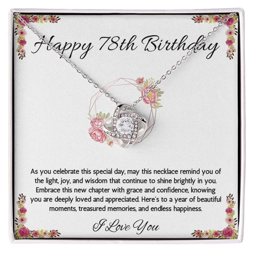 78th Birthday Gift Necklace, 78th Birthday Jewelry, Turning 78, necklace For Wife, Grandma, Mom, Woman, Birthday Gift Necklace For 78 Year Old