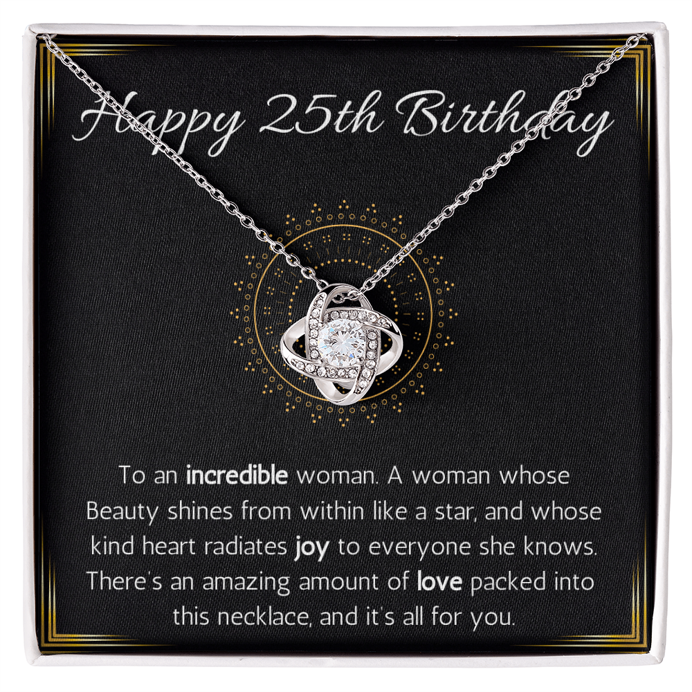 Happy 25th Birthday Jewelry Gift for Woman Turning 25 Necklace With Message Card, 25th Birthday Gift Necklace For Sister, Friend, Wife