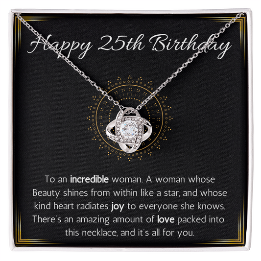 Happy 25th Birthday Jewelry Gift for Woman Turning 25 Necklace With Message Card, 25th Birthday Gift Necklace For Sister, Friend, Wife