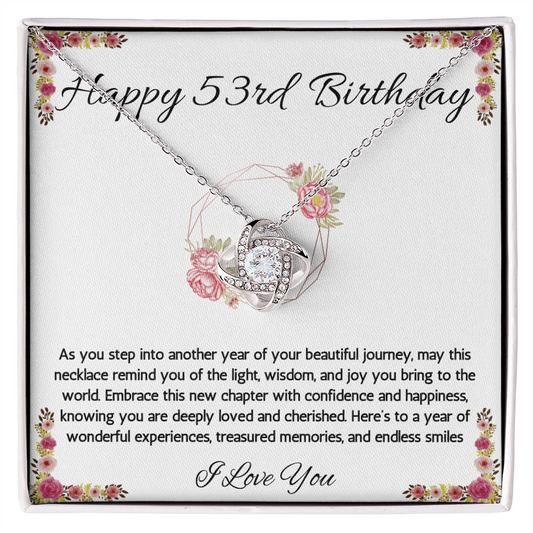 53rd Birthday Gift Necklace, 53rd Birthday Jewelry, Turning 53, necklace For Wife, Sister, Mom, Woman, Birthday Gift Necklace For 53 Year Old