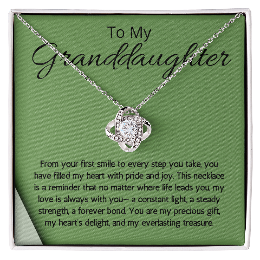 Granddaughter Gift Necklace from Grandma Grandpa Gift Birthday Christmas Graduation Love Knot necklace from Grandfather Grandmother