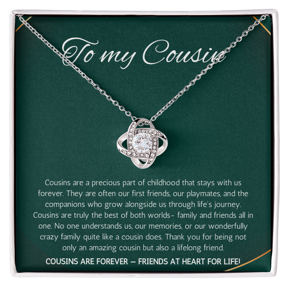 Cousin Gift Necklace, Cousin Best Friend Present, Cousins Christmas, Graduation Birthday, Gift Necklace Love Knot