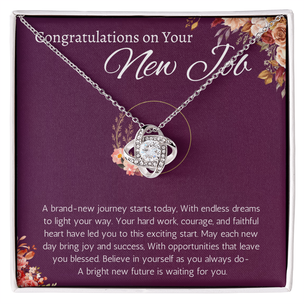 New Job Gift for Her Necklace Congratulations Gift New Job Colleague Leaving Gift New Job Gifts for Woman Love Knot Jewelry