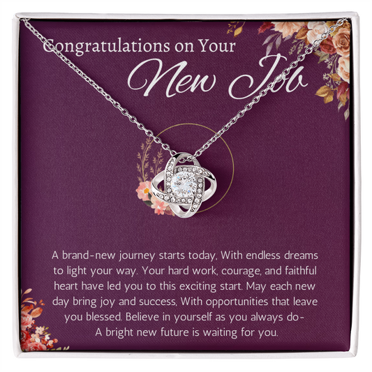 New Job Gift for Her Necklace Congratulations Gift New Job Colleague Leaving Gift New Job Gifts for Woman Love Knot Jewelry