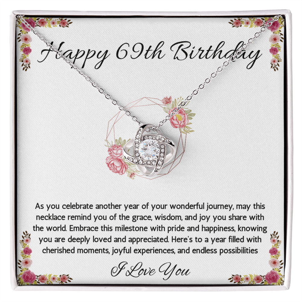 69th Birthday Gift Necklace, 69th Birthday Jewelry, Turning 69, necklace For Wife, Grandma, Mom, Woman, Birthday Gift Necklace For 69 Year Old