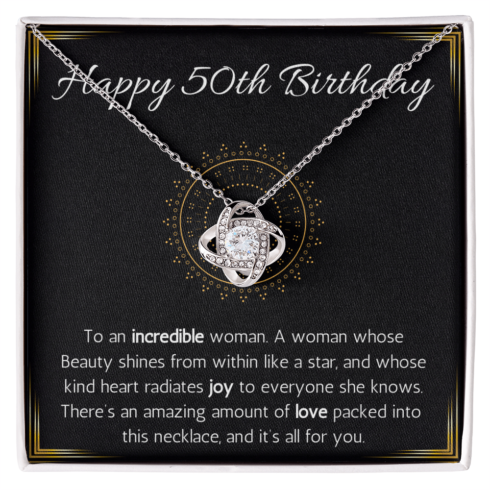 Happy 50th Birthday Jewelry Gift for Woman Turning 50 Necklace With Message Card, 50th Birthday Gift Necklace For Sister, Friend, Wife, Mom