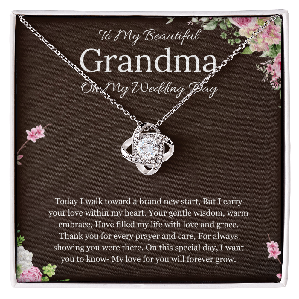 Grandmother of the Bride Gift to Grandma Wedding Gift for Grandma of the Bride Grandmother Wedding Necklace Love Knot Jewelry