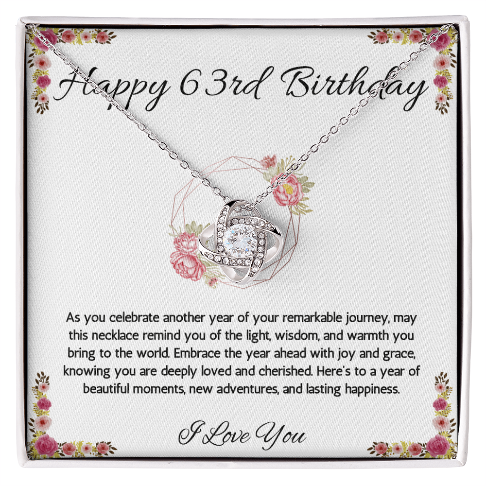 63rd Birthday Gift Necklace, 63rd Birthday Jewelry, Turning 63, necklace For Wife, Grandma, Mom, Woman, Birthday Gift Necklace For 63 Year Old