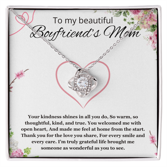 Boyfriends Mom Gift for Boyfriend's Mom, To My Boyfriends Mom Necklace Christmas, Mother's Day Birthday Love Knot Jewelry