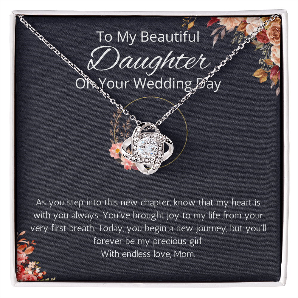 Bride Gift From Mom To Daughter On Wedding Day Love Knot Gift Necklace For Daughter On Wedding Day From Mother To Daughter, Gift Necklace