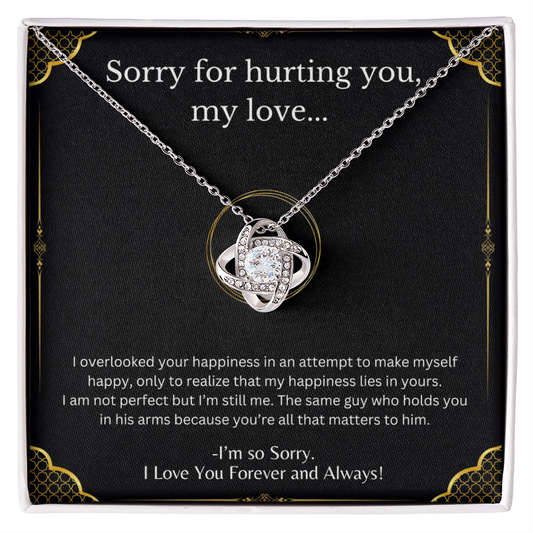 Sorry for Hurting You My Love, I'm Sorry Gift Necklace, Apology Gift Necklace, I Love You Gift Necklace, Forgiveness Gift Necklace, Message Card Gift Necklace