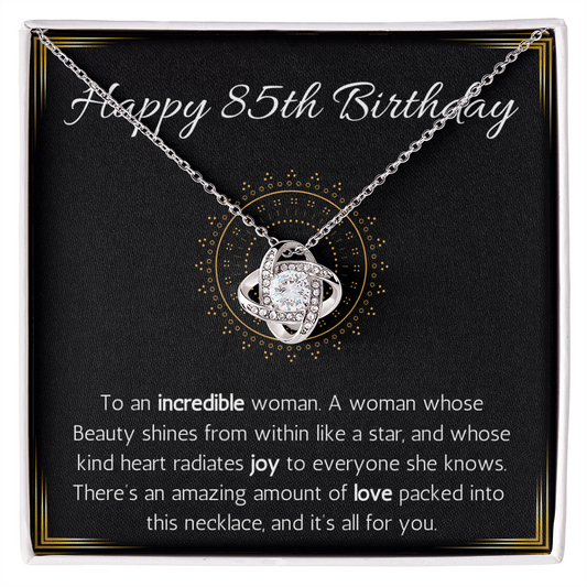 Happy 85th Birthday Jewelry Gift for Woman Turning 85 Necklace With Message Card, 85th Birthday Gift Necklace For Sister, Friend, Wife, Mom, Grandma