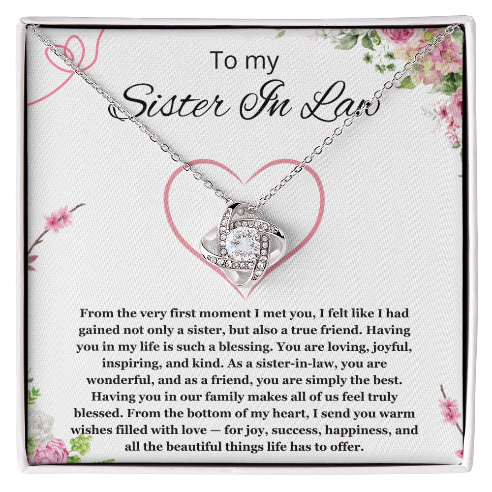 Sister in Law Jewelry Sister-in-Law Birthday Gift for Sister in Law Gift from Bride Wedding Birthday Love Knot Necklace