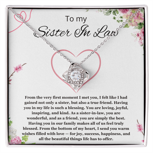Sister in Law Jewelry Sister-in-Law Birthday Gift for Sister in Law Gift from Bride Wedding Birthday Love Knot Necklace