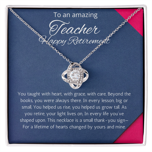 Teacher Retirement Gift Necklace, Retiring Teacher Gift Jewelry, School Retirement Gifts, Teacher Appreciation Gift for Retired Teacher