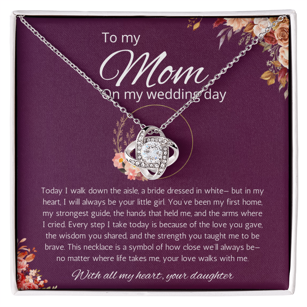 Mother of Bride Gift From Daughter Mother of the Bride From Bride Love Knot Necklace Wedding Gift, Engagement Gift from Daughter