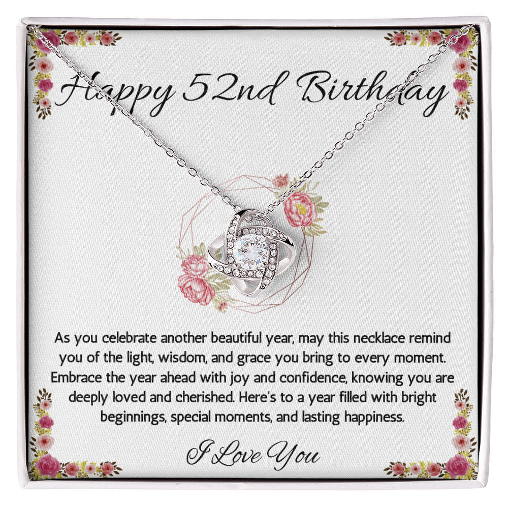 52nd Birthday Gift Necklace, 52nd Birthday Jewelry, Turning 52, necklace For Wife, Sister, Mom, Woman, Birthday Gift Necklace For 52 Year Old
