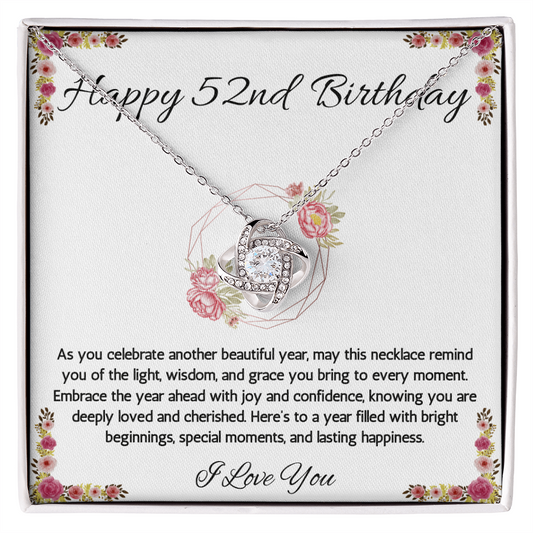 52nd Birthday Gift Necklace, 52nd Birthday Jewelry, Turning 52, necklace For Wife, Sister, Mom, Woman, Birthday Gift Necklace For 52 Year Old