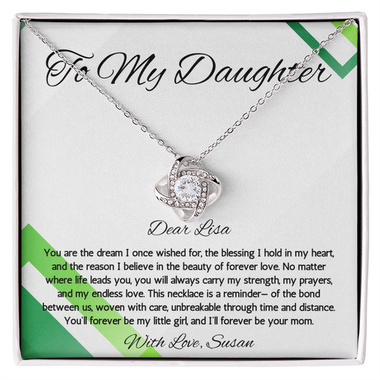 Daughter Gift Necklace form mom Birthday Graduation Gift from Mother Jewelry Gift From Mother Personalized Love Knot Necklace Present